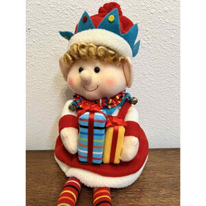 Vintage Studio 33 Christmas Elf Plush Decoration 16” Holiday Doll Presents Bells